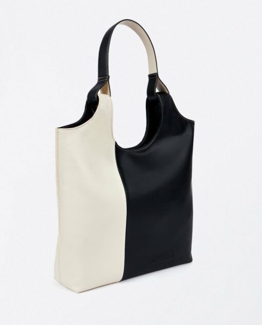 Tote bag bicolor realizado negro - Imagen 2