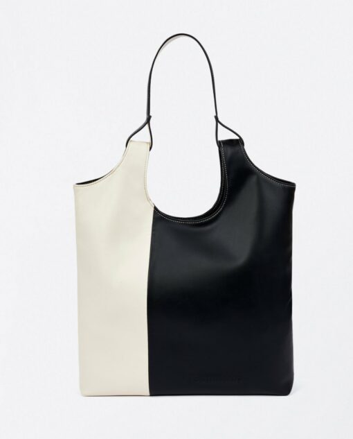 Tote bag bicolor realizado negro