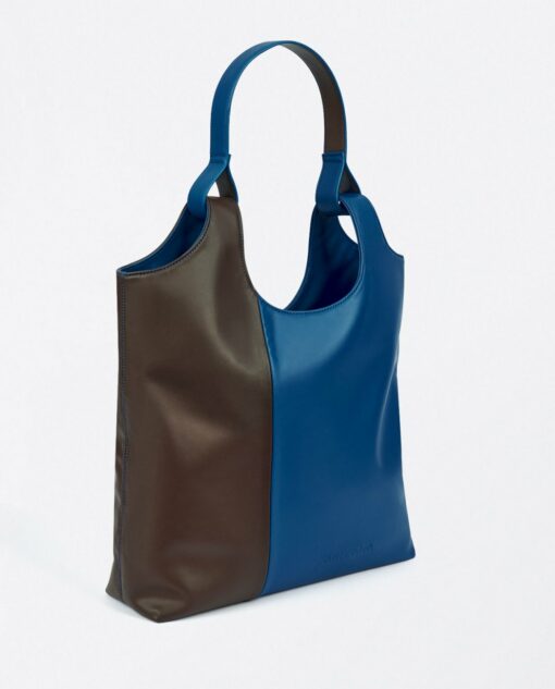 Tote bag bicolor realizado azul - Imagen 3