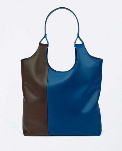 Tote bag bicolor realizado azul