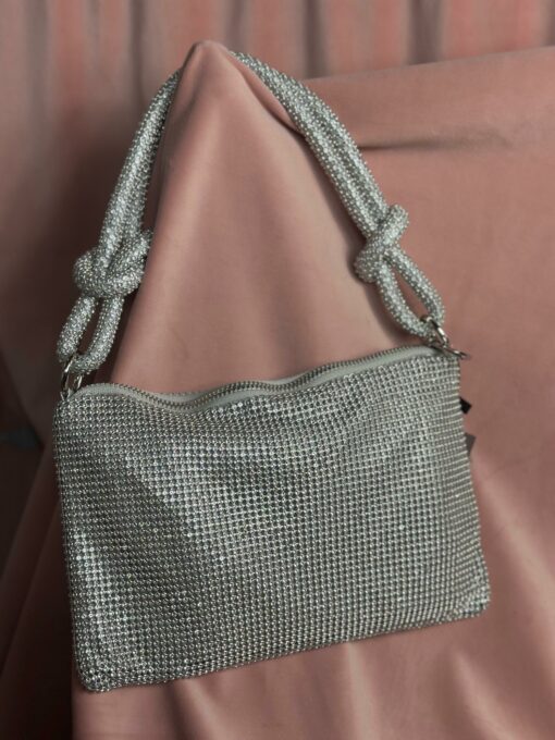 Bolso fiesta cristal plata