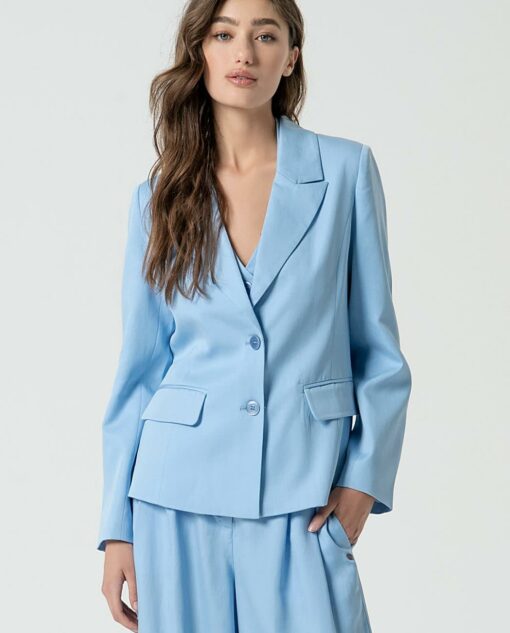 Blazer cruce simple, 2 botones Azul